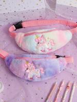 Piñonera de felpa de unicornio para niños, bolsos cruzados de princesa pequeña, dibujos animados para jardín de infantes, bols - details 5