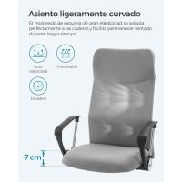 Silla ergonómica para Sala de Reuniones, Asiento Giratorio, Asiento Acolchado, Regulable en Altura e inclinable, Capacidad de Carga 120 kg, Negro - details 13