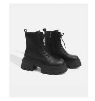 Botas Martin para mujer, otoño e invierno 2025, nuevas botas individuales, botas ajustadas con suela gruesa y cordones, botas cortas. - details 4