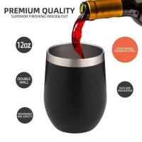 Huevera de acero inoxidable de doble capa de 12 oz con tapa, vino tinto, café, cocina y comedor - details 6