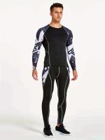 Men's Quick-Drying Compression Fitness Suit for Running, Training, and Basketball - details 1