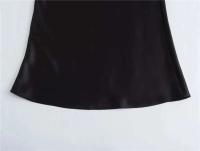 Falda midi negra larga de verano de cintura alta de satén 2025, falda elegante de oficina para mujer - details 9