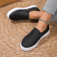Mocasines de lentejuelas doradas brillantes para mujer, zapatillas de plataforma sin cordones de cuero Pu, zapatos planos antideslizantes informales para mujer, Otoño, 2024 - details 8
