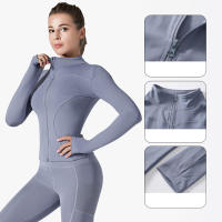 Women sport running slim fit long sleeve yoga outdoor jacket - details 2