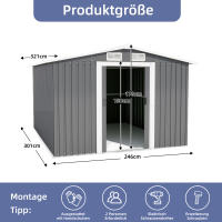 Patio, césped y jardín, cobertizo de almacenamiento de metal para exteriores de 10 pies x 8 pies, liquidación mit abschließbarer Tür Cobertizo de jardín de metal Casa de almacenamiento anticorrosión de acero Cobertizo de herramientas impermeable para pati - details 0