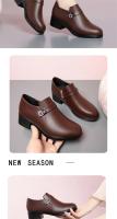Zapatos de Oficina para Mujer de Moda y Comodidad Punta Redonda de Cuero Suave Suela Suave - details 12