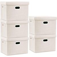 Lavable, Cajas Organizadoras, 44x30x29 cm, Juego de 5, Beige - details 0