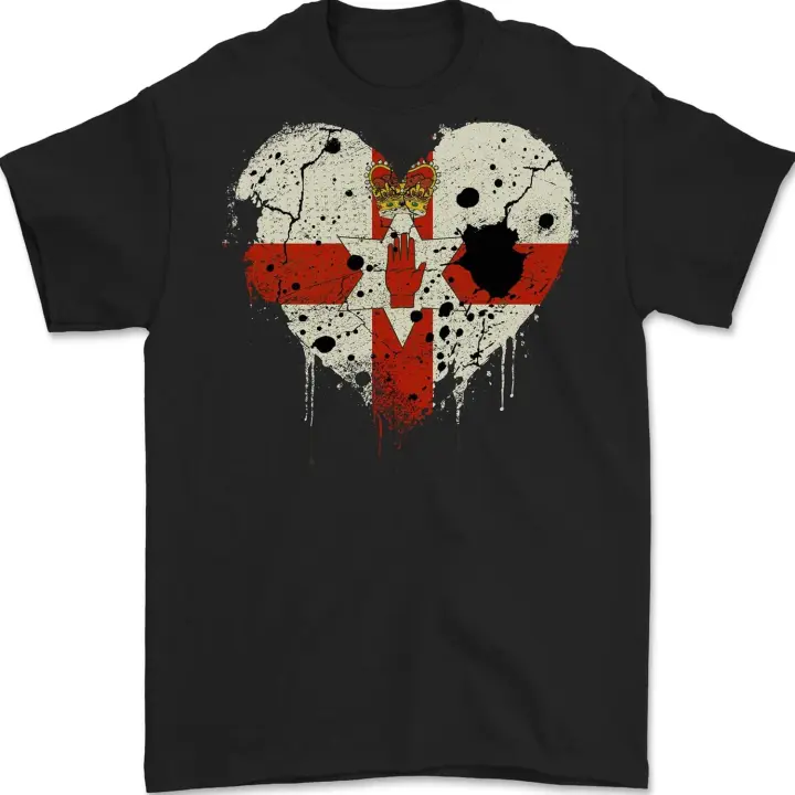 Love Flag N. Camiseta de Rugby de fútbol del norte de Irlanda para hombre, algodón - 1