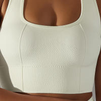 Nessaj-Sujetador deportivo sin costuras, top a prueba de golpes, cómodo Chaleco de gimnasio, color sólido, para entrenamiento, correr - details 5