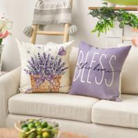Juego de 4 fundas de cojín de lavanda para el hogar, 45x45 cm, 45x45 cm, decoración para sofá o salón - details 3