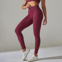 Pantalones deportivos de cintura alta sin costuras para yoga para mujer para hacer ejercicio y correr - details 21