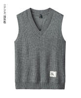 Chaleco De Punto Para Hombre Versátil Y Casual Con Cuello V Sin Mangas Cómodo Y Caliente De Color Sólido Para El Día a Día - details 9