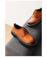 Zapatos de vestir gruesos hechos a mano para hombre, informales, de cuero, de alta calidad, color negro, para fiesta de lujo - details 8