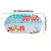 1 Alfombrilla Antideslizante para Baño De Dibujos Animados, Alfombrilla De Forma Especial Con Orificio De Drenaje - details 4