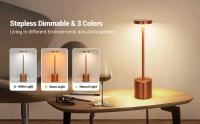 Lámpara de mesa LED con Sensor táctil de Metal clásico, lámpara de escritorio, 3 colores, barra de luz ambiental creativa, decoración de habitación, luz nocturna recargable - details 8
