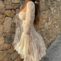 Elegante Vestido Mini de Manga Larga para Mujer Estampado de Otoño-Invierno - details 3
