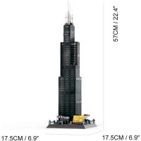 Construcción de la torre de Willis Chicago para niños y adultos, bloques de construcción, juego de rompecabezas, modelo de arquitectura mundial, Colección creativa - details 1