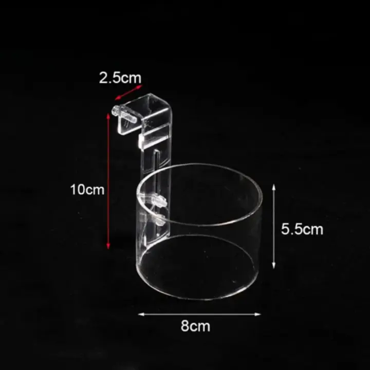 Bandeja de comida flotante colgante con ventosa, anillo de alimentación de acuario de acrílico, alimentador de ventosa, 6/8cm - 1
