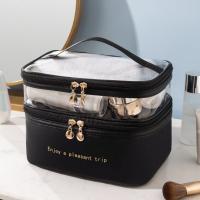 Caja de cosméticos transparente impermeable, bolsa de almacenamiento de artículos de tocador de viaje de PVC PU, bolsa de maquillaje con separación de ropa seca y húmeda - details 7