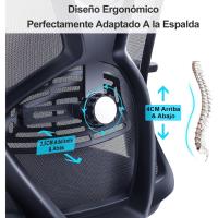 Oficina Ergonómica - Silla Escritorio Respaldo Alto con Soporte Lumbar Ajustable, Reposacabezas y Reposabrazos 3D - 130 ° Silla de Computadora Silla de Malla Mecedora - details 1