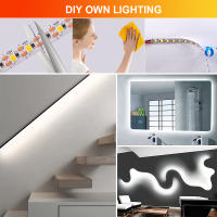 Tira de luces LED con cable de 2 pines, cinta de iluminación de fondo de TV, lámpara de decoración del hogar, 1- 5m, DC 5V, 2835, 120LED/m, 8mm - details 7