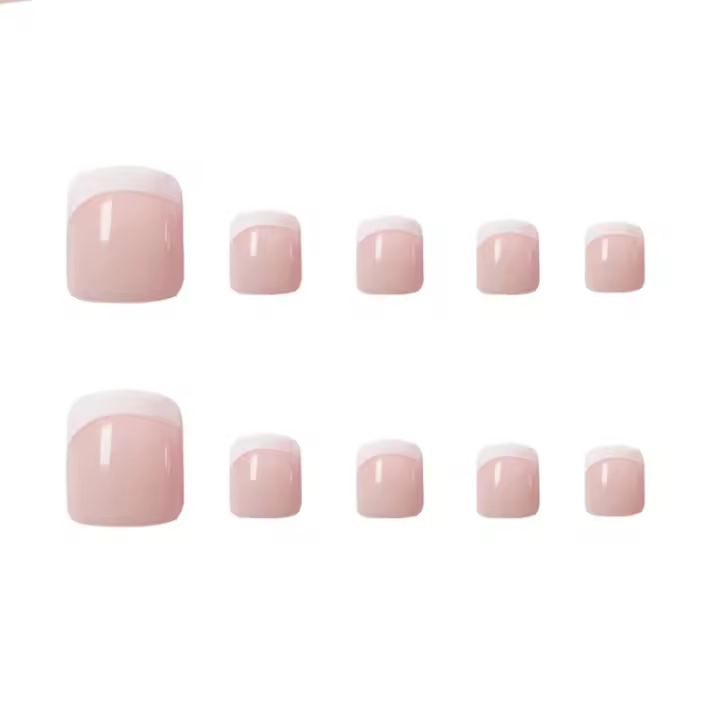 24 uñas postizas removibles de color rosa para mujeres y niñas con gel de gelatina, regalos de verano - 1