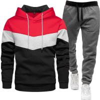 Conjunto de dos piezas para hombre, chándales informales, trajes deportivos para exteriores, sudaderas con capucha y pantalones para correr - details 4