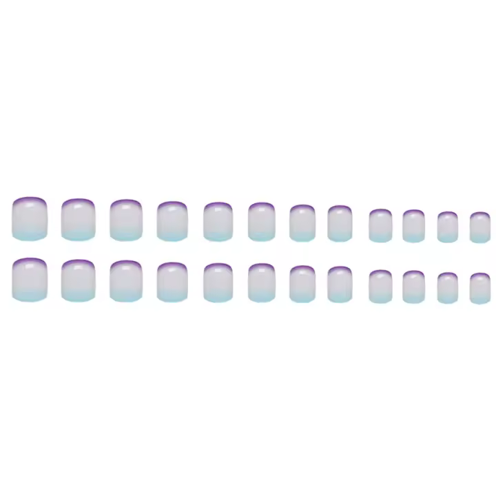 Uñas postizas reutilizables para amantes de la decoración de uñas, belleza, punta francesa degradada, dulce y encantadora - 1