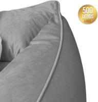 Reposapiés Salon de Lujo - [50x40x30 cm] Sofá Puf de Diseño con Relleno Incluido para Escritorio u Oficina - Taburete Bean Bag Silla Grande en Cuero Sintético Beige - details 30