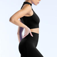 Dynamic 1/4 Zip Tank Chaleco deportivo de yoga para mujer Color sólido Ajuste ajustado Traje de fitness suave para mujer Traje de yoga Top Gimnasio Running Traje de ciclismo - details 7