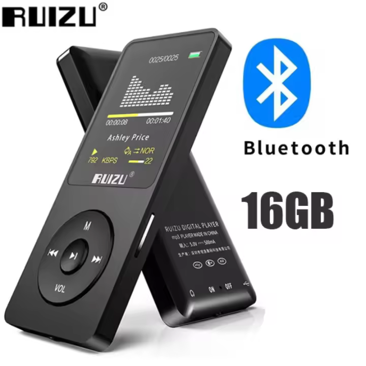 Reproductor de Música RUIZU X02 MP3 Portátil Deportivo con Soporte de Radio FM 1.8 Pulgadas y Función de Reloj y Grabador Bluetooth - 1