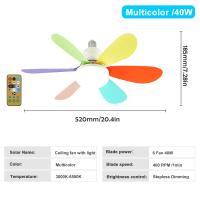 Ventilador de techo para el hogar con luz, casquillo E27 y luces nocturnas LED de 30 W, 3 modos de iluminación ajustables, control remoto, ventilador de techo con alta potencia de viento - details 5