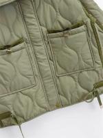 Nueva chaqueta de algodón con cuello levantado para mujer de invierno, chaqueta informal acolchada con cordón y diseño de bolsillo, abrigo corto - details 7