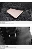 Mochila casual para hombres, mochila de cuero de moda, bolso de computadora de 15,6 pulgadas con patrón de cocodrilo, mochila de viaje - details 20