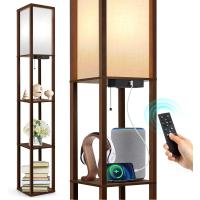 Lámpara de Pie con Carga y Control Remoto Estante de Madera LED Regulable de 4 Temperaturas de Color Incluye Bombilla Ideal para Sala de Estar, Dormitorio, Oficina Decoración Vintage - details 21