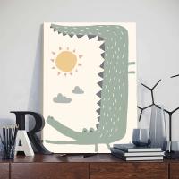 Cuadro Decorativo para Pared de Habitación Infantil JUBEER en Lienzo con Marco Estilo Nórdico con Dibujos de León y Elefante para Decoración de Puesto de Bebé - details 2