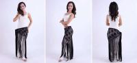 Ropa de baile de mezclilla hecha a mano para mujer, borla, cinturón de crochet triangular, danza del vientre, pañuelo de cadera ENCE - details 3