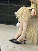 Zapatos de tacón alto plateados puntiagudos para mujer stiletto back zapatos individuales vacíos nuevos con falda bolsa cabeza sandalias zapatos de mujer - details 43