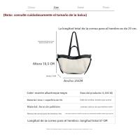 2025 nuevo nicho retro empalme bolsa de mano de lona de color contrastante bolso de gran capacidad bolso de hombro versátil - details 0