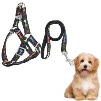 Arnés tipo chaleco para perro de hueso colorido ajustable, antirotura con cuerda, arnés de pecho para perro, chaleco de tracción para perro resistente al desgaste de poliéster - details 2