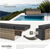 Sofá de Jardín con Taburete Conjunto Resistente a la Intemperie de Acero Muebles Exteriores - details 20