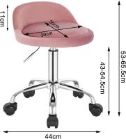 Taburete de oficina de terciopelo con ruedas, taburete giratorio, altura del asiento ajustable, altura 43-54,5 cm - details 10