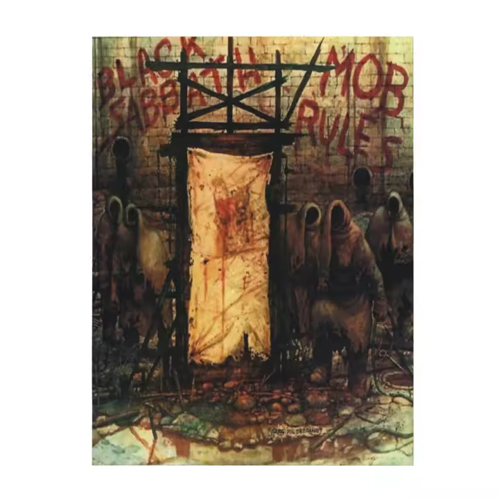 Manta de franela negra Sabbath Mob Rules para sofá de dormitorio - 1