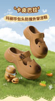 Kapibara agujero zapatos de las mujeres nuevo verano desgaste Mary Jane sandalias de playa bolsa cabeza media zapatillas - details 0