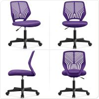 Silla Escritorio de Oficina Ergonómica Silla Giratoria Altura Ajustable sin Reposabrazos Asiento Malla Rosa - details 12