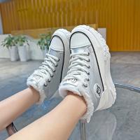 Women Fashion Color Blocking Non-slip Thickened Medium Tube Sneakers Lightweight Lace Up Thick Bottom Warm Snow Boots - details 7