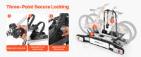 VEVOR Portabicicletas, Portabicicletas Se adapta a receptores de 5 cm, Portabicicletas para bicicletas de hasta 65 kg de capacidad de carga, Portabicicletas con cerradura - details 5