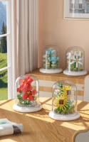 Ramo de juguete de ensamblaje de rompecabezas para niños, flor de bloque de decoración de escritorio eterna - details 3