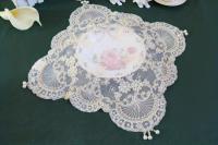 Tapete Bordado Con Cuentas De Encaje, Tela Floral De Ganchillo Vintage, Alfombrilla De Mesa Antiescaldado, 1 unidad - details 8