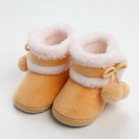 Botines suaves para bebé y niño, botas de nieve con pompón sólido, zapatos cómodos de moda, recién nacidos - details 9